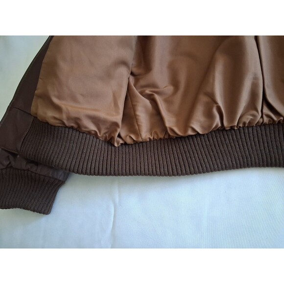 1980's American Express Leather Flight Jacket Men’s Size 40 Full Zip Dark Brown - Picture 12 of 16